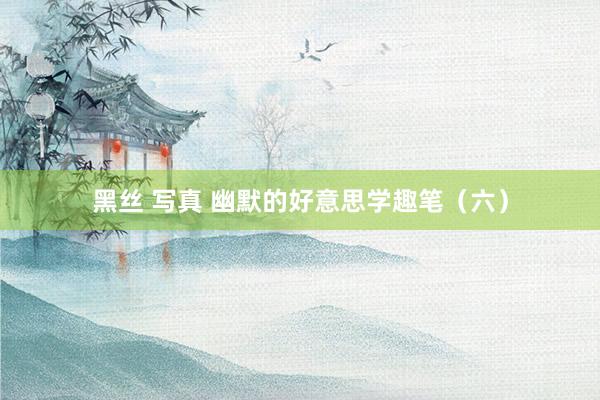 黑丝 写真 幽默的好意思学趣笔（六）