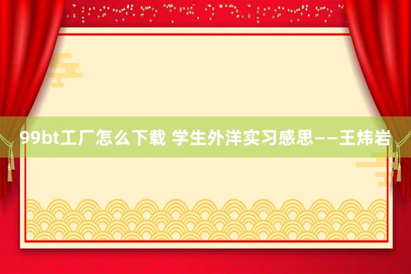 99bt工厂怎么下载 学生外洋实习感思——王炜岩