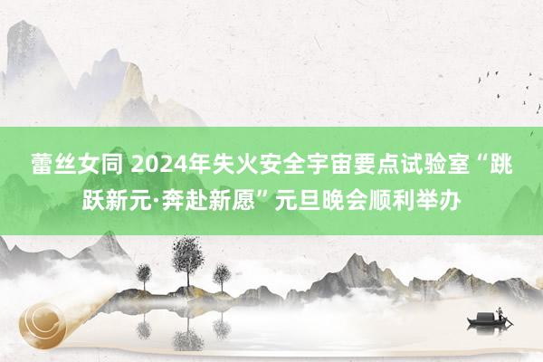 蕾丝女同 2024年失火安全宇宙要点试验室“跳跃新元·奔赴新愿”元旦晚会顺利举办
