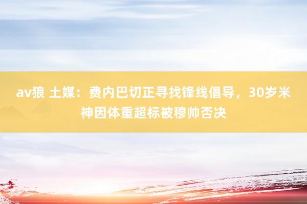 av狼 土媒：费内巴切正寻找锋线倡导，30岁米神因体重超标被穆帅否决